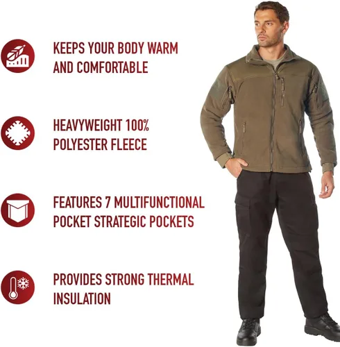 Miniatura 8 de Rothco Spec Ops - Chaqueta de forro polar táctica, ideal para usar en capas