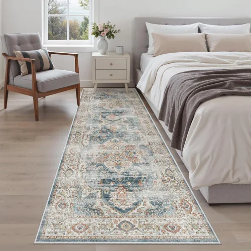 Miniatura 275 de Madane Tapete lavable de 2 x 10 pies para pasillo, cocina, recibidor, clásico, suave, antideslizante para interiores, casa de campo, baño, sala