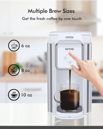 Miniatura 5 de SIFENE Cafetera de una sola porción, cafetera de cápsulas 3 en 1 para cápsulas K-Pod, cafetera molida, cafetera de hojas, taza de 6 a 10 onzas