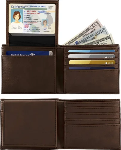 Miniatura 4 de Carteras personalizadas para hombres, 6 colores y 19 opciones de fuente, billetera de cuero grabada personalizada, regalos para el marido, regalos