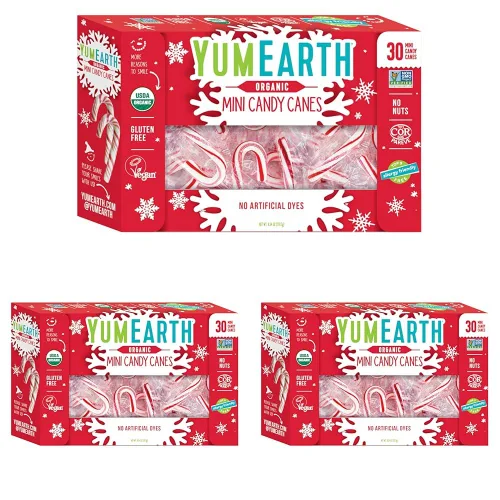 Miniatura 14 de YumEarth Bastones de caramelo orgánicos – Menta de tamaño matrimonial envueltos individualmente, aptos para alérgicos, sin OMG, sin gluten, veganos