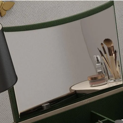 Miniatura 4 de Mesa de maquillaje, tocador en forma de arco y armario de almacenamiento en uno, mesa de maquillaje simple lacada para dormitorio con tocadores