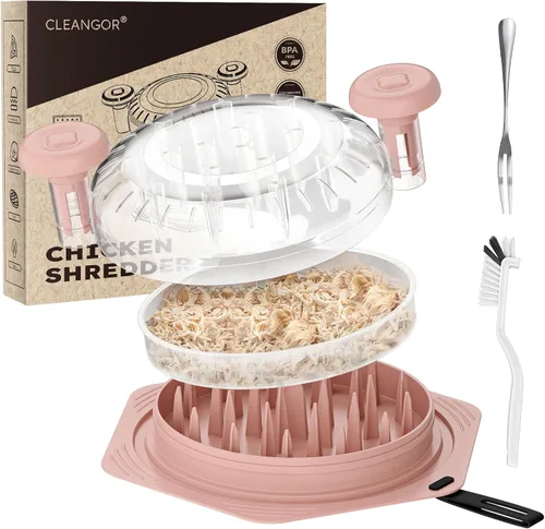 Miniatura 12 de Cleangor Trituradora de pollo, grande, sin BPA, con mango ergonómico, herramienta trituradora de alimentos antideslizante para cerdo, carne de res