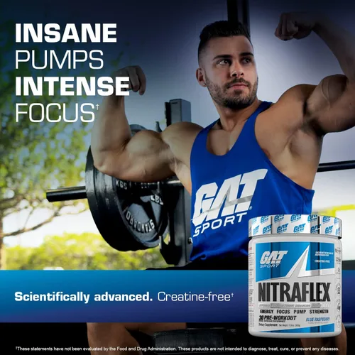 Miniatura 3 de GAT Sport Nitraflex - Polvo avanzado de preentrenamiento aumenta el flujo sanguíneo aumenta la fuerza y la energía mejora el rendimiento