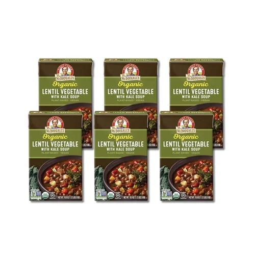 Miniatura 4 de Dr. McDougall's Right Foods Vegetales de lentejas orgánicas con sopa vegana de col rizada, 18 onzas (paquete de 6) sin gluten, USDA orgánico, sin
