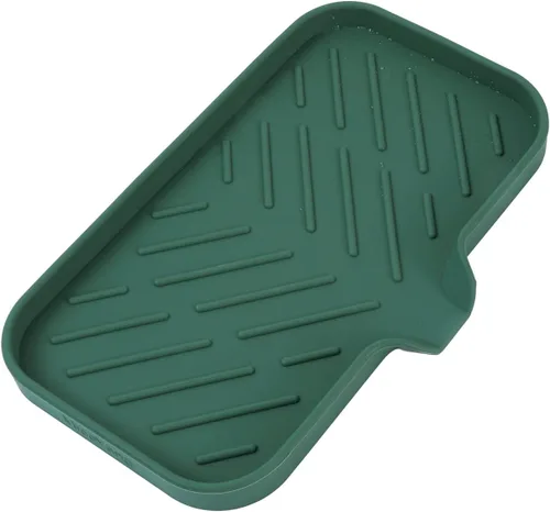 Miniatura 39 de MicoYang Jaboneras de baño de silicona con boquilla de drenaje, organizador de fregadero de cocina, soporte de esponja, bandeja de jabón para Azul