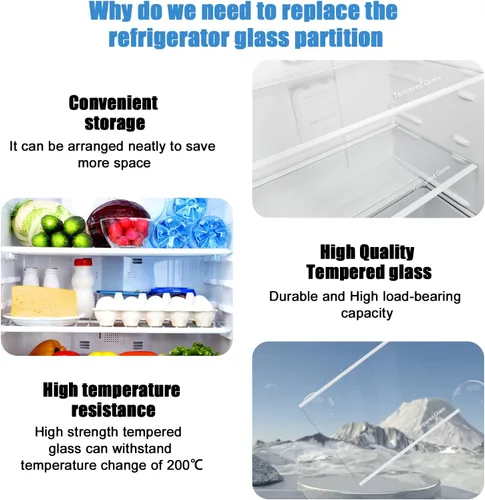 Miniatura 7 de 240350608 Reemplazo de vidrio para refrigerador, inserto de estante de vidrio compatible con Frigidaire Kenmore, White-Westinghouse, Crosley