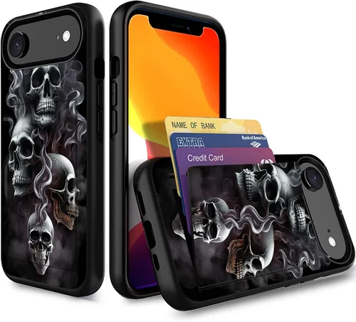 Miniatura 43 de Funda para iPhone Air, funda tipo cartera con ranura para tarjeta oculta, a prueba de golpes, TPU y PC, funda protectora de doble capa para iPhone