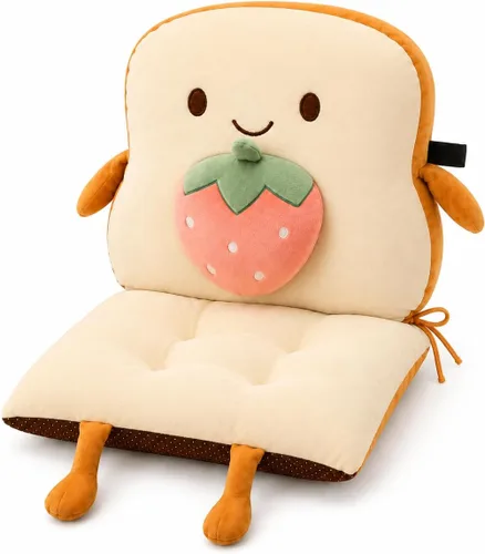 Miniatura 16 de ChezMax juego de almohadón relleno con acolchado, respaldo y asiento, para auto; silla mecedora cuadrada plegable, con estampado de caricaturas