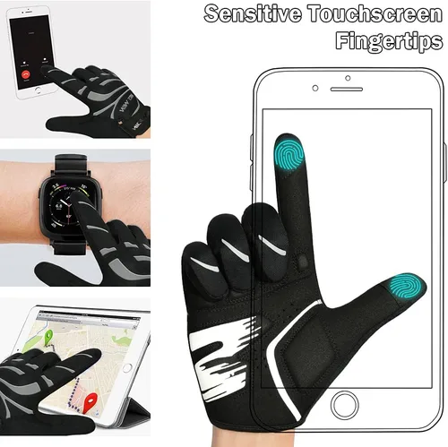 Miniatura 4 de NICEWIN Cycling Bike Gloves Men Women, Padded Anti-Slip Mountain Bike Gloves, Touch Screen Full Finger Road Bicycle Biking Gloves