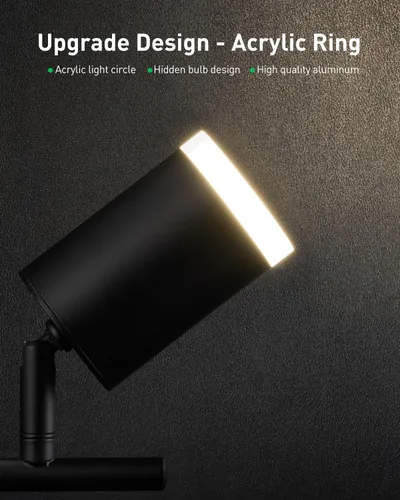 Miniatura 3 de Bojim Kit de Iluminación de Riel de 6 Luces Negras, Modernos Accesorios de Iluminación LED de Riel para Techo, Cabezal de Luz LED Flexiblemente Negro