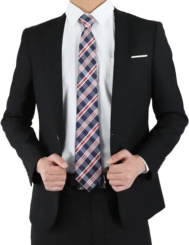 Miniatura 22 de WeiShang Lote de 6 corbatas clásicas de seda para hombre, corbatas tejidas jacquard