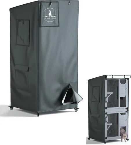 Miniatura 9 de Funda protectora grande para casa de gatos para exteriores, cubierta protectora contra el polvo, lona impermeable resistente 600D, 100% impermeable