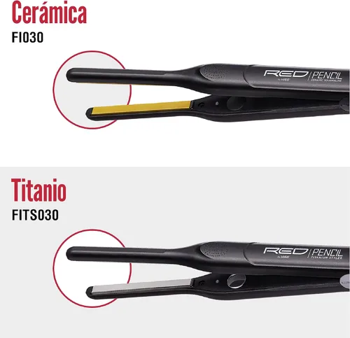 Miniatura 5 de Red by Kiss Plancha plana de lápiz de 0.3 pulgadas, alisadora de pelo de turmalina de cerámica de 3/10 pulgadas para cabello fino, corto y peinado