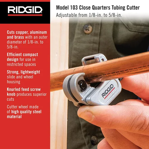 Miniatura 2 de Cortador de tubería RIDGID modelo 103 1/8 pulg x 5/8 pulg.