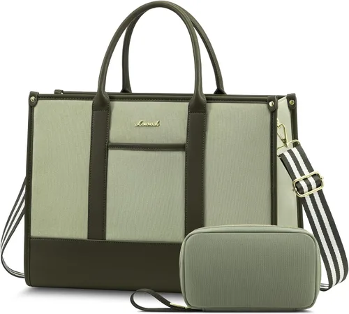 Miniatura 19 de LOVEVOOK Bolso para laptop y bolsa de mano para mujeres, bolso de trabajo de 15.6 pulgadas, gran bolso profesional para maestra, liviano, bolso