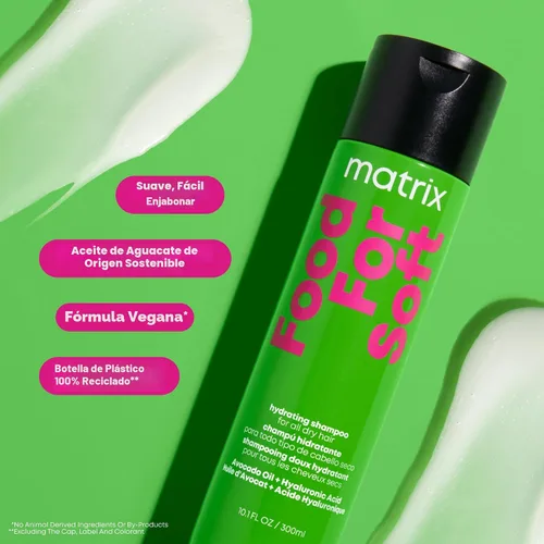 Miniatura 10 de MATRIX Food For Soft Shampoo For Dry and Brittle Hair - Moisturizes and Hydrates, Softens and Smooths, With Avocado Oil & Hyaluronic Acid, Vegan