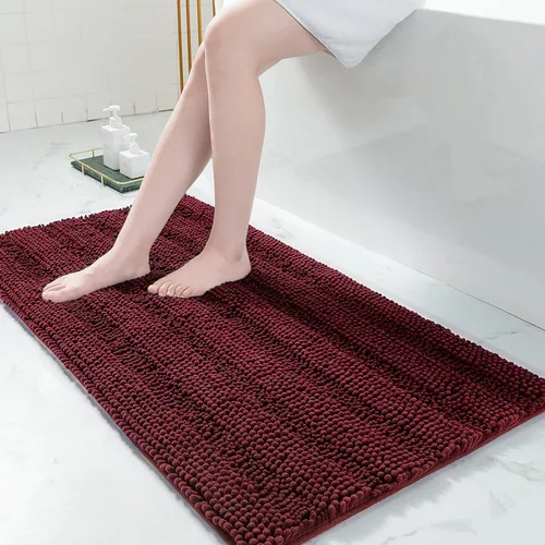 Miniatura 205 de Grandaily Alfombras de baño de felpilla a rayas de 24 x 16 pulgadas, extra gruesas y suaves, absorbentes, parte trasera de goma, alfombra de ducha