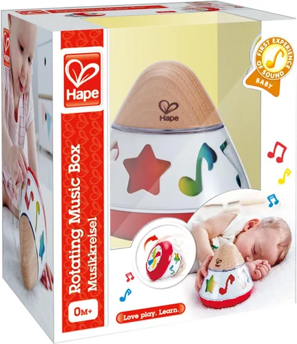 Miniatura 5 de Hape E0332 - Caja de música giratoria para bebé, gira y reproduce la música, no necesita batería, 15.7 x 15.7 in, multicolor