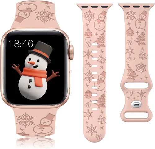 Miniatura 7 de W-RARA Correa grabada de Halloween compatible con Apple Watch Band de 1.496 in 1.575 in 1.614 in 1.654 in 1.732 in 1.772 in 1.929 in para mujeres