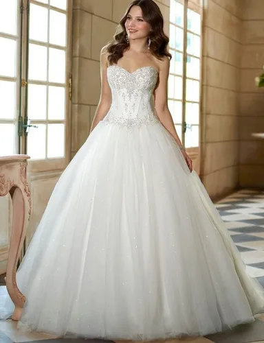 Miniatura 3 de YIPEISHA Clásico vestido de novia con corset bordado con cuentas