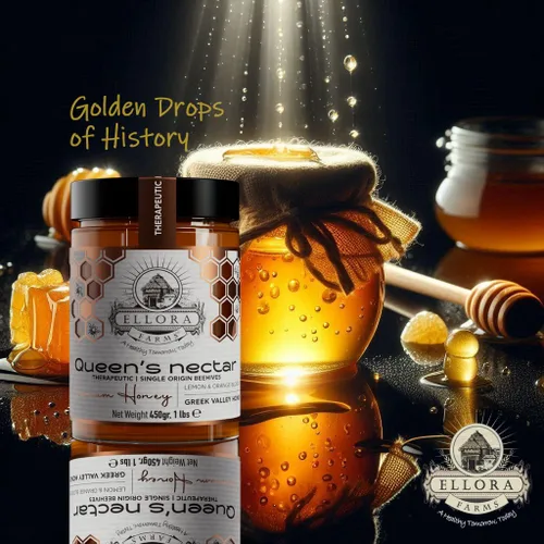 Miniatura 5 de Ellora Farms Greek Honey, Lemon & Orange Blossom Raw Honey Unfiltered, 2025 Paris Platinum Award, Non-GMO and Unpasteurized, Gift Pack with Dipper