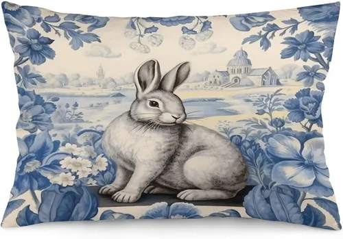 Miniatura 11 de Funda de almohada rústica de 12 x 20 pulgadas, diseño de cabaña en el bosque, súper suave, funda de cojín impresa de doble cara, funda de almohada