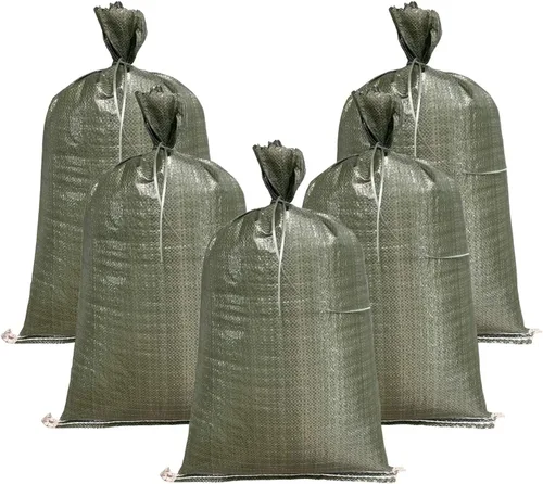 AK TRADING CO. Sacos de arena de polietileno de 14 x 26 pulgadas con protección UV y lazos integrados, barrera de agua de inundación, bolsas de Verde