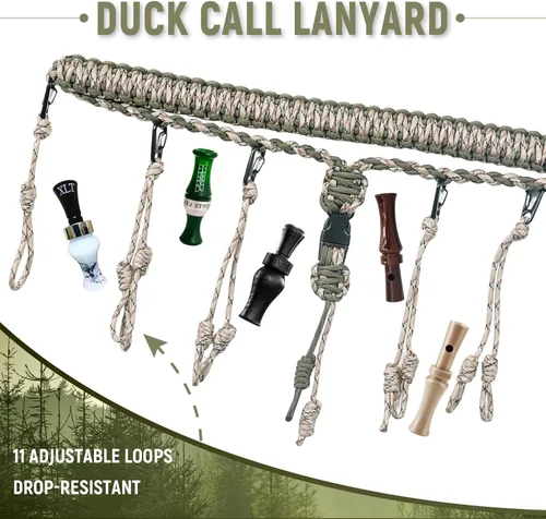 Miniatura 4 de GLORYFIRE Cordón de llamada de pato con gotas removibles – Asegura 11 llamadas – Cordón de juego premium de nylon real de 550LB – Cordón