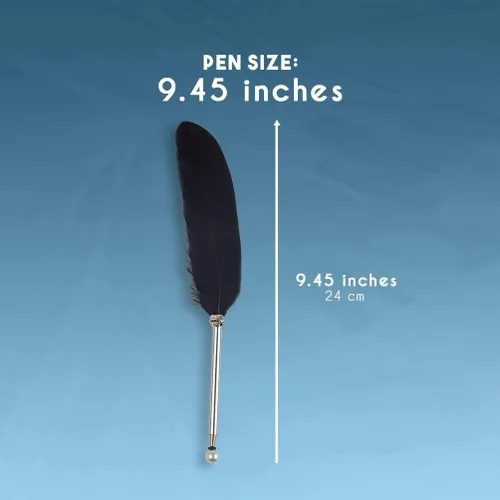 Miniatura 3 de SpyShop Bolígrafo de plumas, tinta negra, pluma vintage, pluma chapada refinada, bolígrafo para escritura escolar, regalo de boda, bolígrafo de Negro