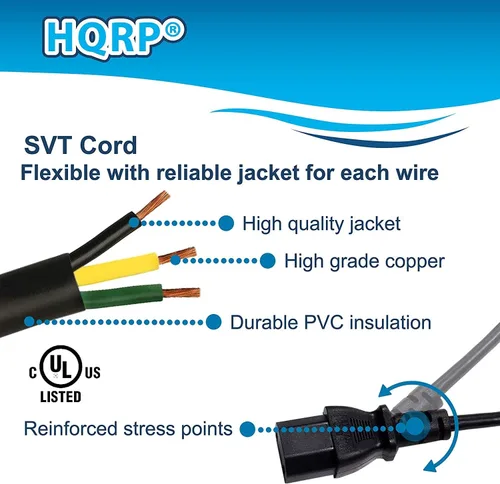 Miniatura 5 de HQRP Cable de alimentación de CA de repuesto 16 AWG 2 cables con certificación UL, compatible con Makita 664265-4 LS1011 LS1020 LS1030 LS1000 Cable