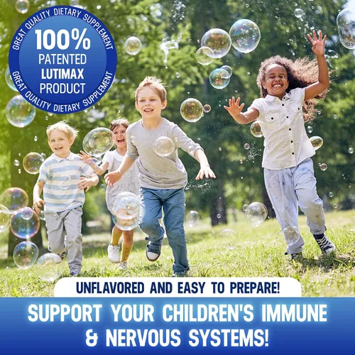 Miniatura 5 de Luti max - Suplemento cerebral pediátrico en polvo con luteolina y rutina, memoria, enfoque, músculo y apoyo inmunológico para niños, suplementos