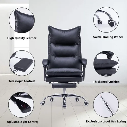 Miniatura 6 de YOLENY Silla de oficina grande y alta, silla de oficina giratoria ergonómica reclinable de altura ajustable con respaldo alto, silla de oficina