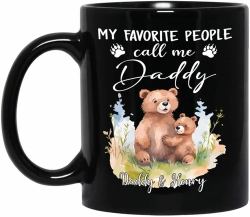 Miniatura 21 de Baby Coming Soon - Taza de café negra de 11 onzas y 15 onzas, taza de café personalizada para papá con nombre, taza de café de cerámica con anuncio