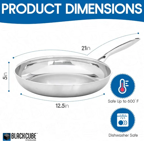 Miniatura 2 de Black Cube Utensilios de cocina de acero inoxidable, sartén, 12.5 pulgadas de diámetro