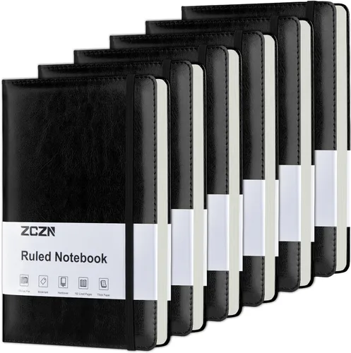 ZCZN Cuadernos de Diario Forrados para Trabajo, 14x21 cm, 192 Páginas, Cuadernos de Cuero de Tapa Dura A5 para Escritura, Diario y Viaje, Cuadernos