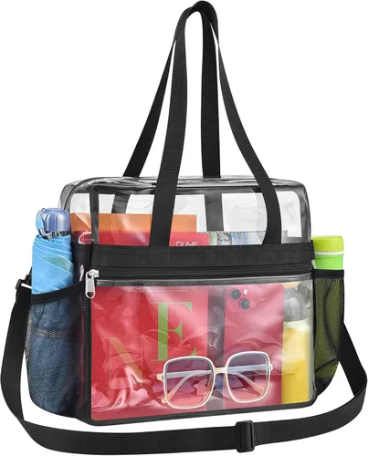Miniatura 17 de Paxiland Clear Bag for Stadium Events, 12x6x12 inches Tote Bag with Detachable Reinforced Strap for Sports Concert and Work