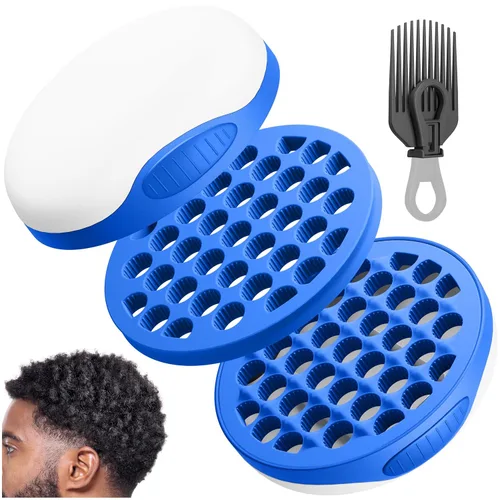 Miniatura 15 de WTTORDE Cepillo de silicona con peine de púa, peine rizado para rizos afro, rizador de agujeros pequeños para hombres, mujeres, niños y niñas, gris