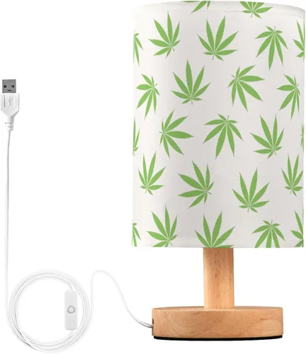 Miniatura 32 de Lámpara de mesa pintada Mariposa Diente de León con base de madera y pantalla de tela para mesita de noche, lámpara de escritorio para recámara