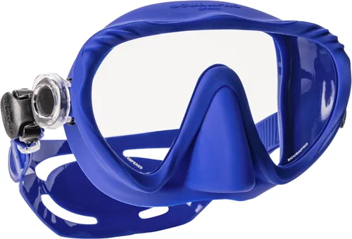 SCUBAPRO Máscara de buceo fantasma, diseño sin marco de bajo volumen con lente única ultra transparente, falda de silicona y hebillas de correa de