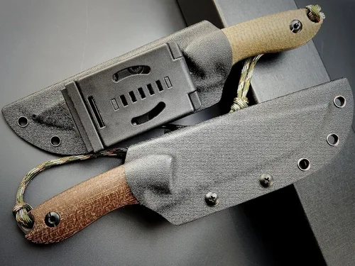 Miniatura 7 de Eafengrow EF130 Cuchillo de hoja fija, hoja de acero DC53, mango G10/Micarta de espiga completa, cuchillos EDC de hoja fija rectos para trabajo