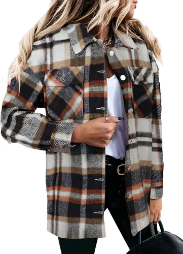 Miniatura 2 de Astylish Camisas de pana para mujer, blusa casual de manga larga con botones