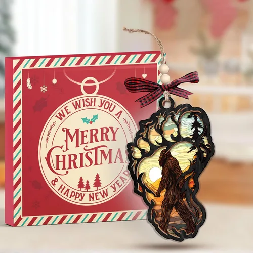 Miniatura 2 de Adorno de Pie Grande: regalo perfecto para Navidad, tesoros únicos de pie grande para exhibición de árbol de Navidad, atractivo adorno de Sasquatch