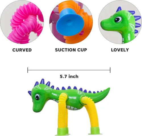 Miniatura 3 de DoDoMagxanadu Tubos Pop Tubes Fidget Toys para niños, paquete de 4 juguetes telescópicos con ventosa para edades de 3, 4, 5, 6, 7, juguetes