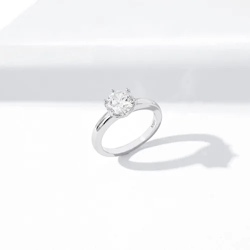 Miniatura 7 de Tienda Collection Sterling Silver Solitaire Ring set with Round Infinite Elements Cubic Zirconia