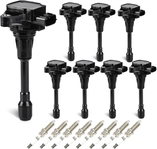 Juego de 8 bobinas de encendido, paquete de 8 bujías Iridum compatibles con Infiniti QX56 5.6L 2011-2013, Infiniti QX80 5.6L 2014-2017 Reemplazar
