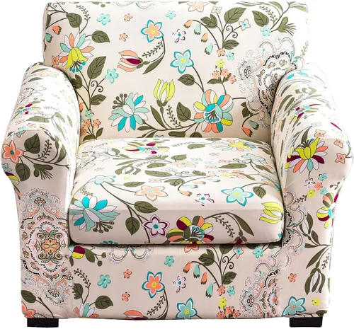Miniatura 101 de Fundas elásticas para sofá de 1/2/3 cojines, funda estampada con fundas de cojín de asiento separadas, fundas de sofá lavables, protector de muebles