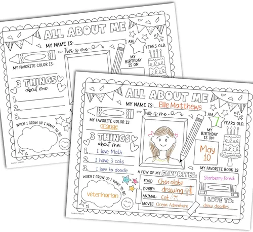Miniatura 11 de Hadley Designs Póster All About Me para el aula, póster de 20 estrellas, artículos escolares de 100 días de escuela, póster de estrella
