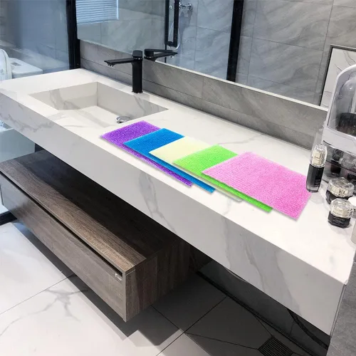 Miniatura 7 de 8 paños de baño exfoliantes de 35 pulgadas, toalla de baño de piel, toalla de ducha de nailon, esponja corporal para mujeres y hombres