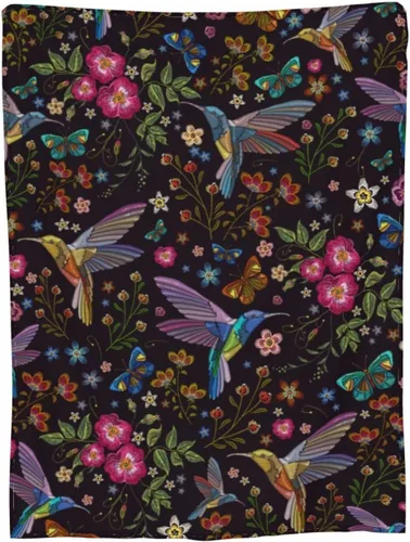 Miniatura 4 de Regalos de colibrí para mujeres, manta de flores, regalos de pájaros para mujeres, mamá, niñas, decoración floral para el hogar, dormitorio, sala